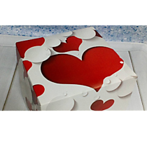 Короб на 4 капкейка 3D сердца
